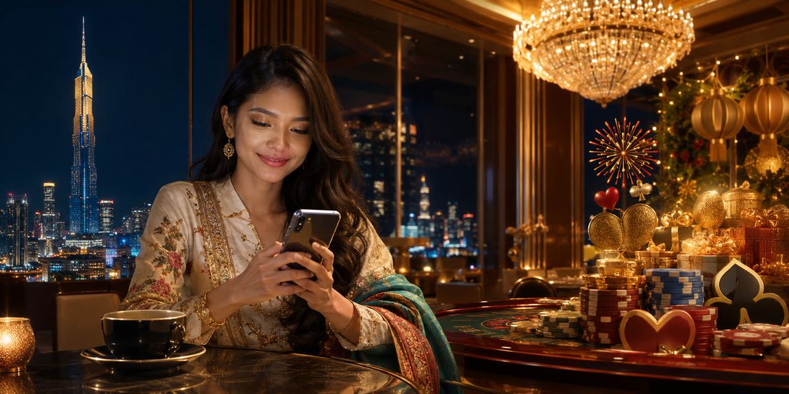 Pemain menggunakan telefon pintar untuk menyemak promosi 1juta di Kuala Lumpur